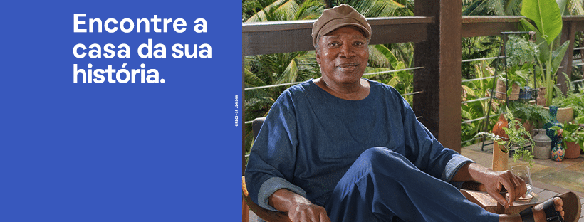 O cantor Milton Nascimento participa da nova criação da identidade visual do QuintoAndar. 